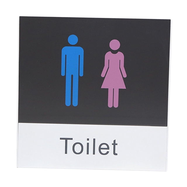 Letrero de aleación de aluminio para inodoro, letrero para puerta de WC, decoración moderna de Metal de fácil instalación, señalización Universal para