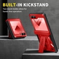 thumbnail image 4 of TONGATE for Z Flip 6 Case with Kickstand & Belt-Clip, [Hinge Protection Cover][Bulit-in Screen Protector] Military Grade Shockproof Phone Case for Samsung Galaxy Z Flip 6 5g 2024,Red, 4 of 8