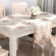 thumbnail image 4 of Table Runner Embroidered Floral Lace Fabric Translucent Gauze Table Cloth, 4 of 8