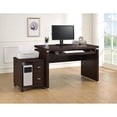 thumbnail image 3 of Coaster Russell 2-Piece Contemporary Wood  Computer Desk in Medium Oak, 3 of 5