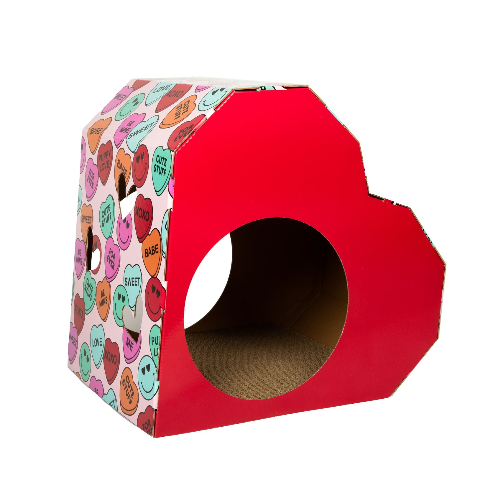 Kitty City Conversation Heart Cat Scratch House, For Cats, One Size