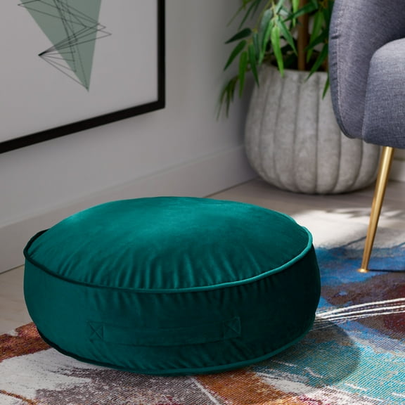 SAFAVIEH Reissa Solid Floor Pillow, 20" x 20", Hunter Green