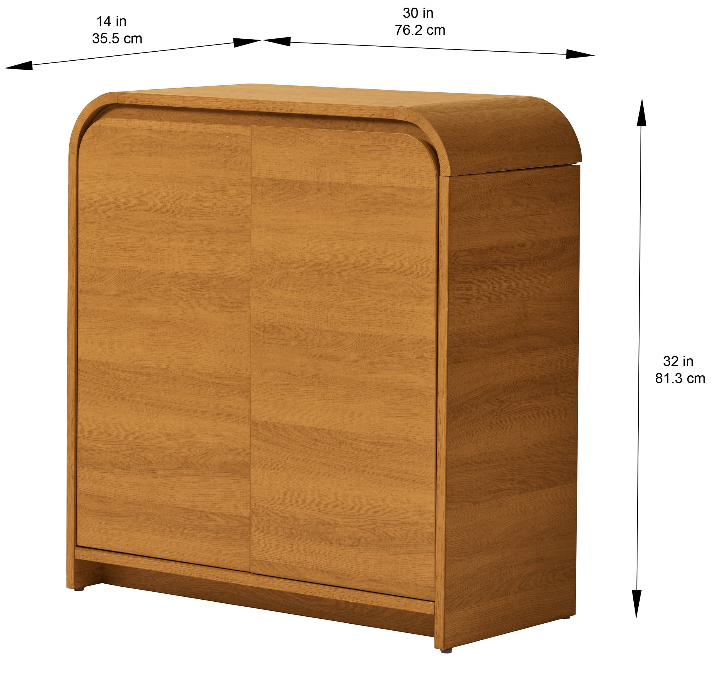 Better Homes & Gardens Juliet Curved Accent Cabinet, Warm Honey