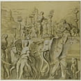 thumbnail image 3 of After Andrea Mantegna 20x20 Black Modern Framed Museum Art Print Titled - Triumphs of Julius Caesar; Canvas No. V (18th Century), 3 of 5