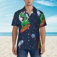 thumbnail image 4 of Haiem Dinosaur Astronaut Space Surfing Printed Hawaiian Shirt for Men - Men’s Casual Beach Summer Shirts - Stretch Fabric with Modern Fit-Small, 4 of 9