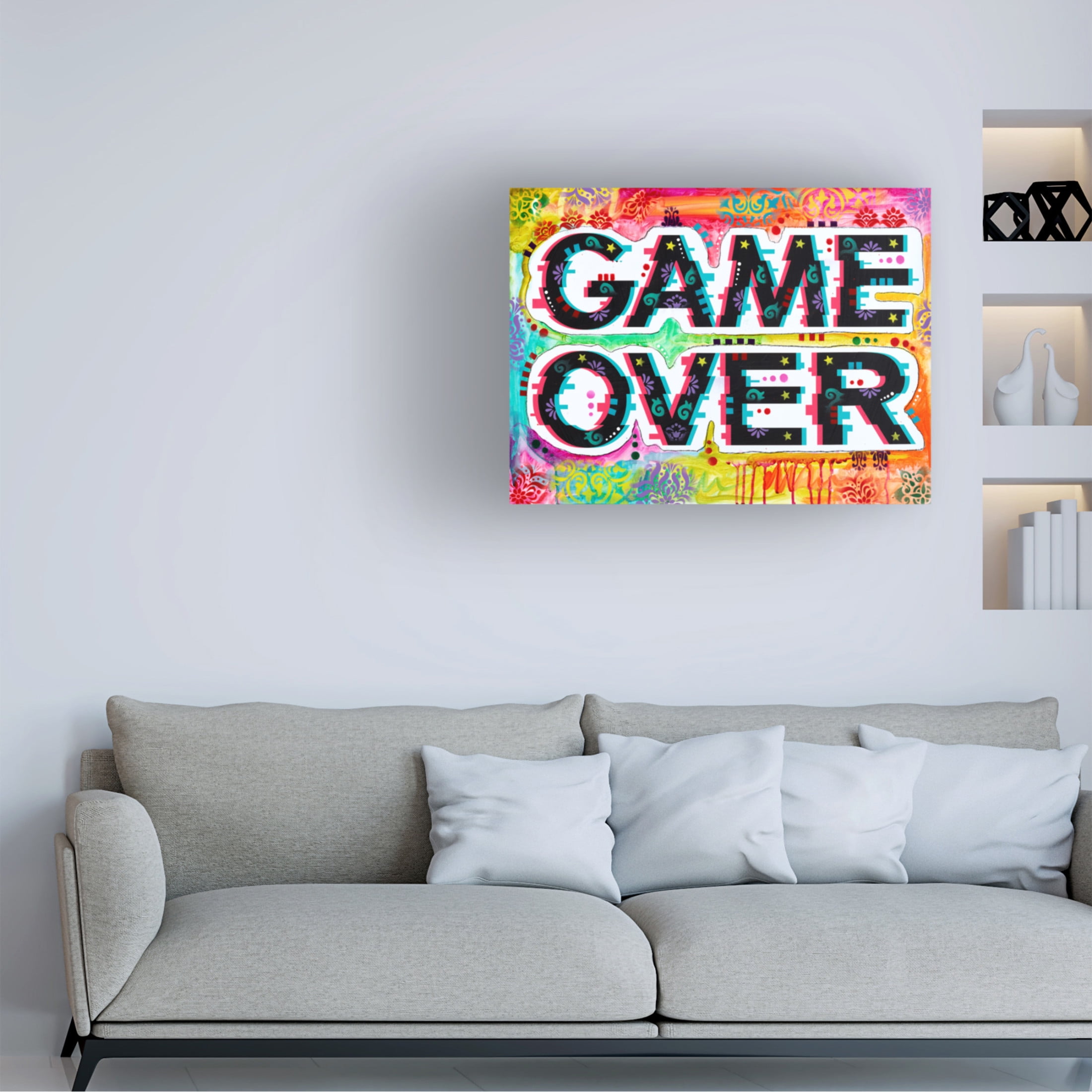 Canvas Wall Art - Dean Russo- Exclusive 'Game Over' Wall Art for Living Room, Bedroom, or Office Décor by Trademark Fine Art - 32 x 24 Inches