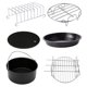 thumbnail image 1 of Juego de 6 bandejas para freidora de aire de 7 pulgadas, accesorios para freír y hornear, bandeja para pizza, 1 of 6