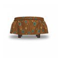 thumbnail image 4 of Abstract Ottoman Cover, Eyeball Look Circle Motif, 2 Piece Slipcover Set with Ruffle Skirt for Square Round Cube Footstool Decorative Home Accent, Standard Size, Amber Seafoam, by Ambesonne, 4 of 5