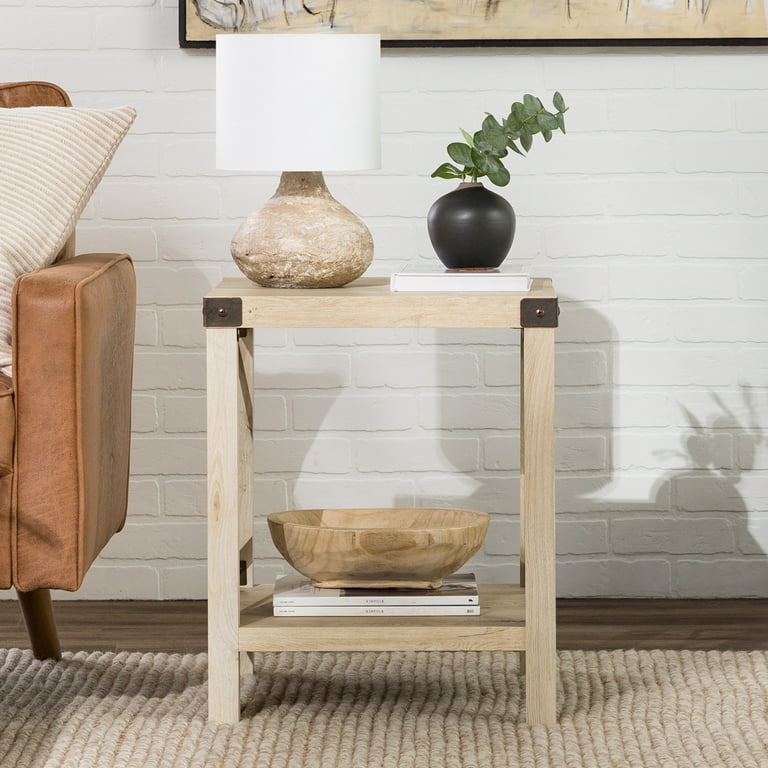 Walker edison white cheap oak end table