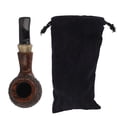 thumbnail image 1 of Pipa para fumar de madera de brezo, pipa de tabaco con filtro de núcleo de carbono de 9mm, regalo artesanal (superficie de Pock), 1 of 8