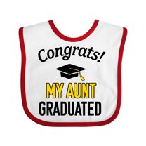Inktastic Congrats My Aunt Graduated with Cap Boys or Girls Baby Bib