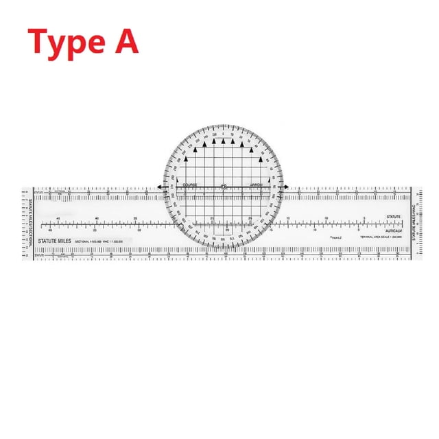 Transparent Pilot Ruler Measuringruler Vfr And Ifr Placard with Rotating Plotter A