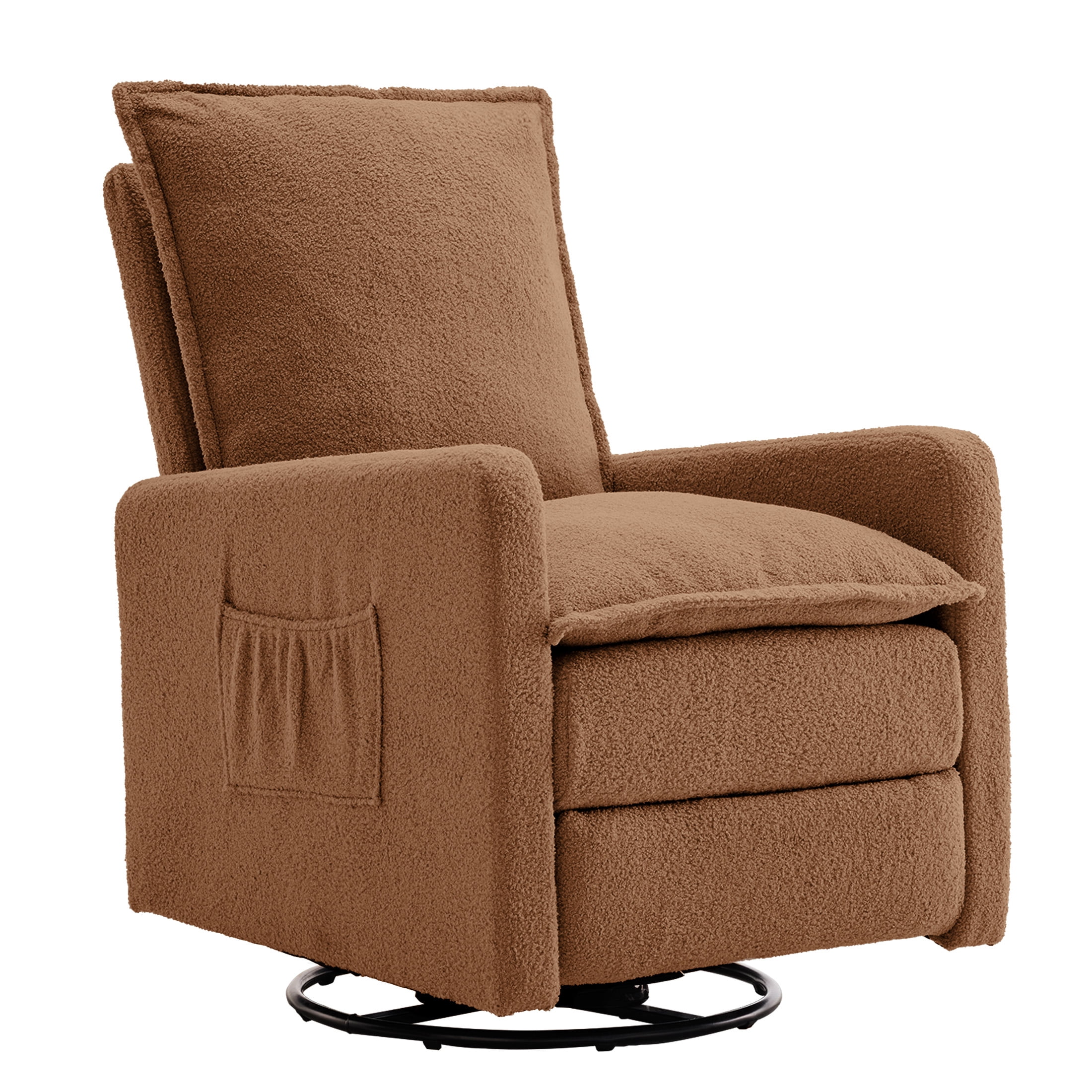 Gelloan Upholstered Swivel Glider and Recliner Nursery Chair,Brown