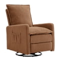 thumbnail image 2 of Gelloan Upholstered Swivel Glider and Recliner Nursery Chair,Brown, 2 of 7