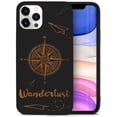 thumbnail image 1 of Case Yard Wooden Case for iPhone-12/12-Pro Soft TPU Silicone cover Slim Fit Shockproof Wood Protective Phone Cover for Girls Boys Men and Women Supports Wireless Charging Wanderlust Design, 1 of 7