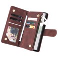 thumbnail image 3 of Dteck Compatible with Google Pixel 7 Wallet Case,Premium PU Leather Zipper Flip Folio Wallet with Wrist Strap Magnetic Closure Built-in Kickstand Protective Cover,Coffee, 3 of 7