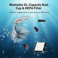 thumbnail image 7 of Canister Vacuum Cleaner, 30Kpa Powerful Suction, Bagless with 3.7QT Large Dust Cup, Auto Cord Rewind, HEPA Filter, 5 Attachments, Lightweight Vacuum for Pet Hair, Hard Floors & Car, 7 of 7