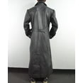 thumbnail image 2 of Mens Black Slayer Spike Trench Long Leather Buffy Coat, 2 of 10