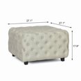 thumbnail image 4 of Homebeez Middle Century Upholstered Tufted Coffee Table with Padded Seat, Large Square Ottoman for Living Room Home Office, 4 of 5