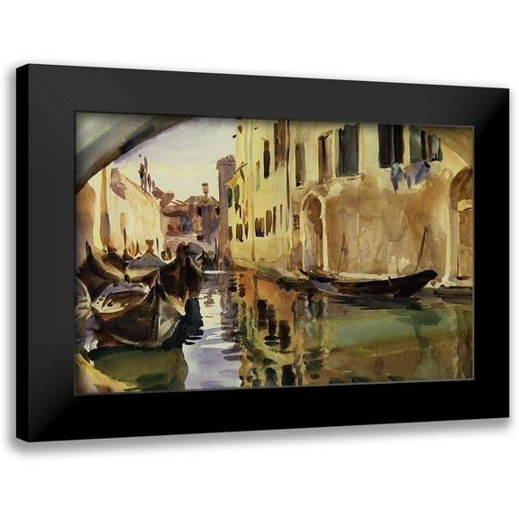 Sargent, John Singer 14x10 Black Modern Framed Museum Art Print Titled - Small Canal, Venice, 1902-04