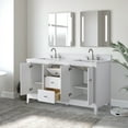 thumbnail image 2 of Vanity Art 60" Bathroom Vanity with Sinks and Engineered Marble Top, Freestanding Storage Cabinet with 2 Drawers, 2 Shelves and 1 Flip Down Tray, 2 of 9