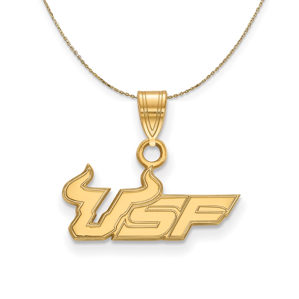 14k Yellow Gold University of South Florida Bulls Mascot Logo Post Earrings
