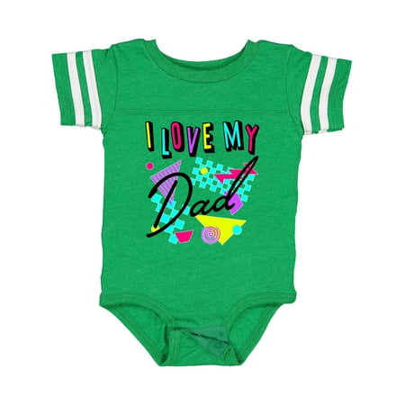 

Inktastic I Love My Dad- 80s Retro Style Gift Baby Boy or Baby Girl Bodysuit