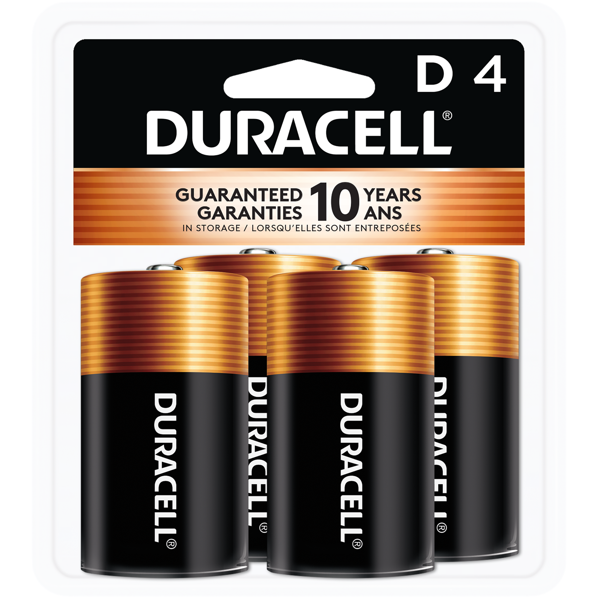 Duracell Coppertop D Alkaline Batteries 4/PK