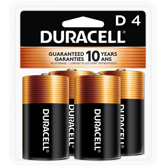 Duracell Coppertop D Alkaline Batteries 4/PK