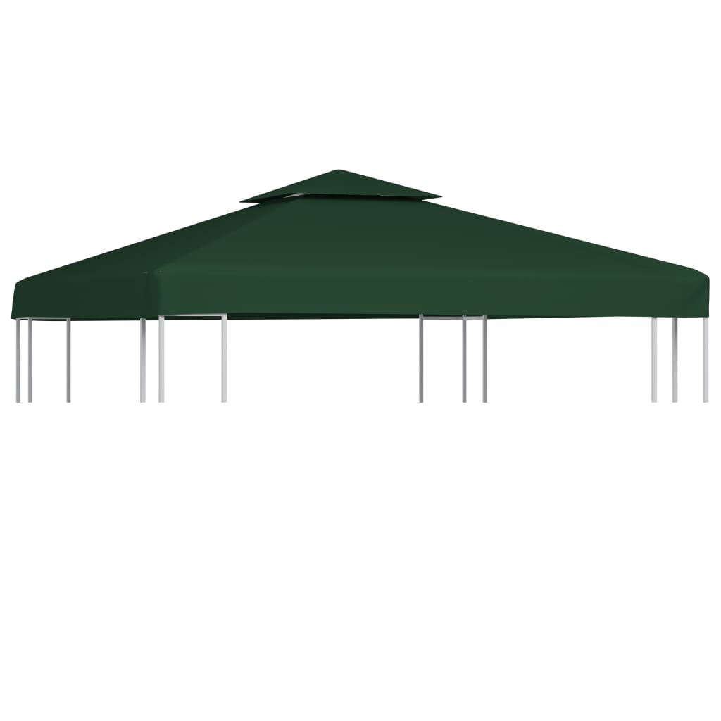 Flexzion 12 x 12 Gazebo Canopy Top Replacement Cover Brown Dual Tier Up Tent Accessory with Plain Edge Polyester UV30 Protection Water Resistant for Outdoor Patio Backyard Garden Lawn Sun Shade