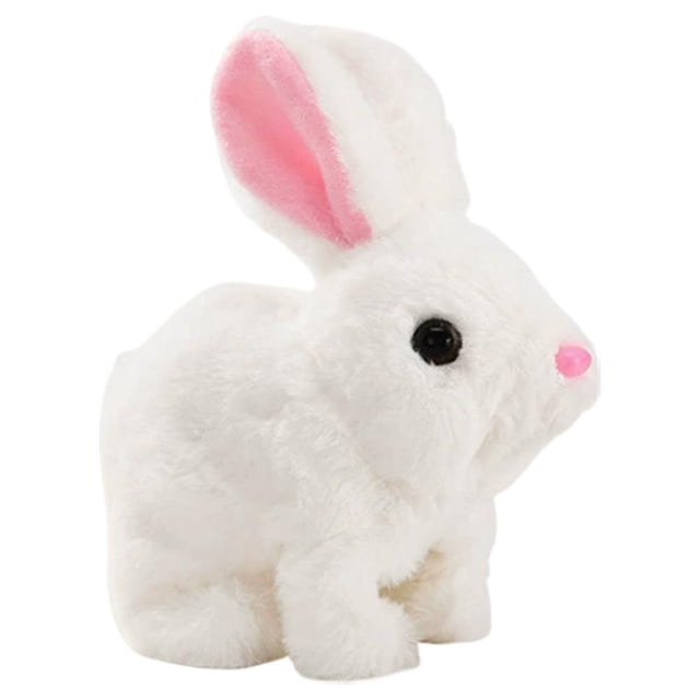 Jouet en Peluche Lapin Électrique Mobile avec Son, Oreilles Qui Gigotent, Animal de Simulation, Cadeau pour Enfants Garçons