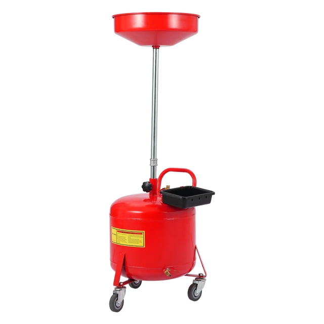 QinaQin Réservoir de Décharge d'Huile Usée Robuste, Capacité de 8 Gallons, avec Roues, Entonnoir Réglable de 28 à 62 Pouces, Collecteur de Vidange d'Huile Rouge, Convient aux Ateliers de Réparation Automobile