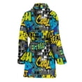 thumbnail image 2 of Graffiti Wall Women Bathrobe One Size Univeral Fits, Graffiti Art Style Fashion Lightweight Plush Fleece Long Robe For Women, 2 of 3