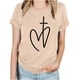 thumbnail image 1 of Blusas de Manga Corta para las Mujeres Imprimir Cuello Redondo Camiseta, Blusa Clásica Vintage para la Primavera Y el Verano, 1 of 4