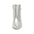 thumbnail image 5 of BLISSFUL STEP Women's Glitter Pointed Toe Stiletto Heel Ankle Boots Silver 8, 5 of 7