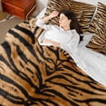 thumbnail image 4 of jejeloiu Jungle Tiger Striped 7pcs Bedding Comforter Set,Rustic Wildlife Hunting Queen Bedding Sets,Brown Black Queen Sheet Sets For Adult,Microfiber Bedroom Decor Reversible, 4 of 8