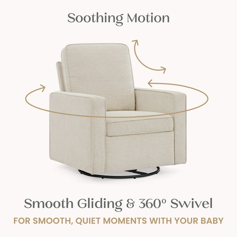 Delta Children Noah Upholstered Swivel Glider with Stain-Resistant