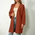thumbnail image 6 of Otvok Open Front Knit Outerwear, Women Textured Rib Knit Drop Shoulder Long Sleeve Mid Length Loose Sweater Cardigan, 6 of 7