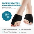 thumbnail image 4 of NOGIS 1 Pairs Bunion Corrector,Orthopedic Bunion Splint,Big Toe Separator Pain Relief,Sleeve for Hallux Valgus Bunion Pain Relief Correction-Hammer Toe Straightener for Women &Men (Black), 4 of 7