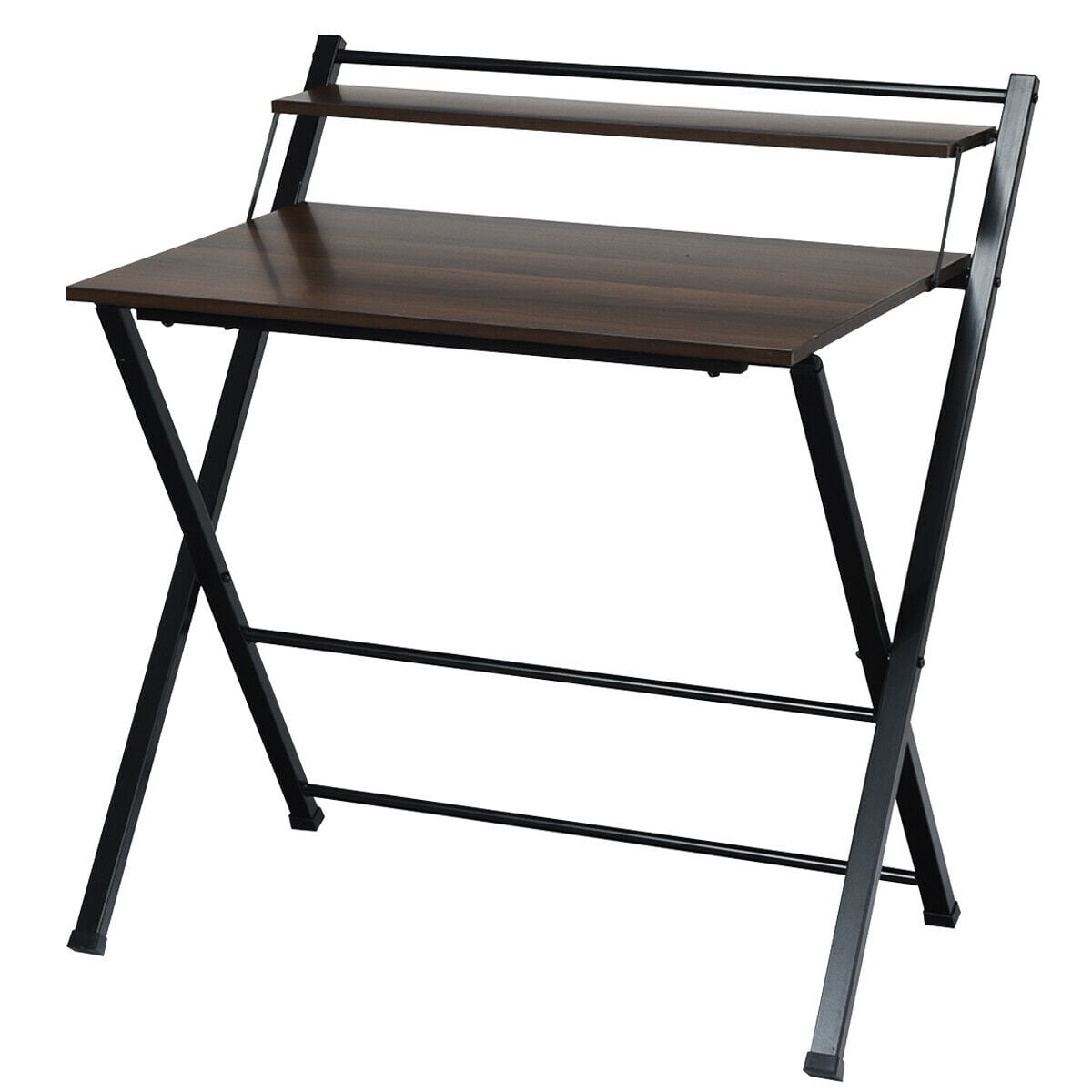 Foldable 2Tier Wood Computer Desk