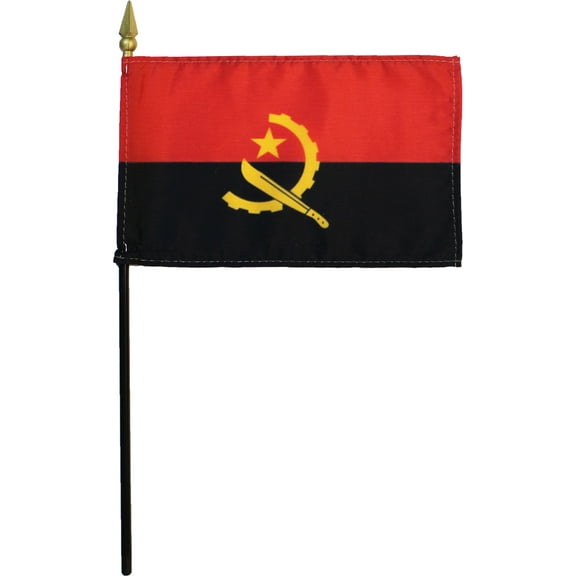 Angola - 4"X6" Stick Flag
