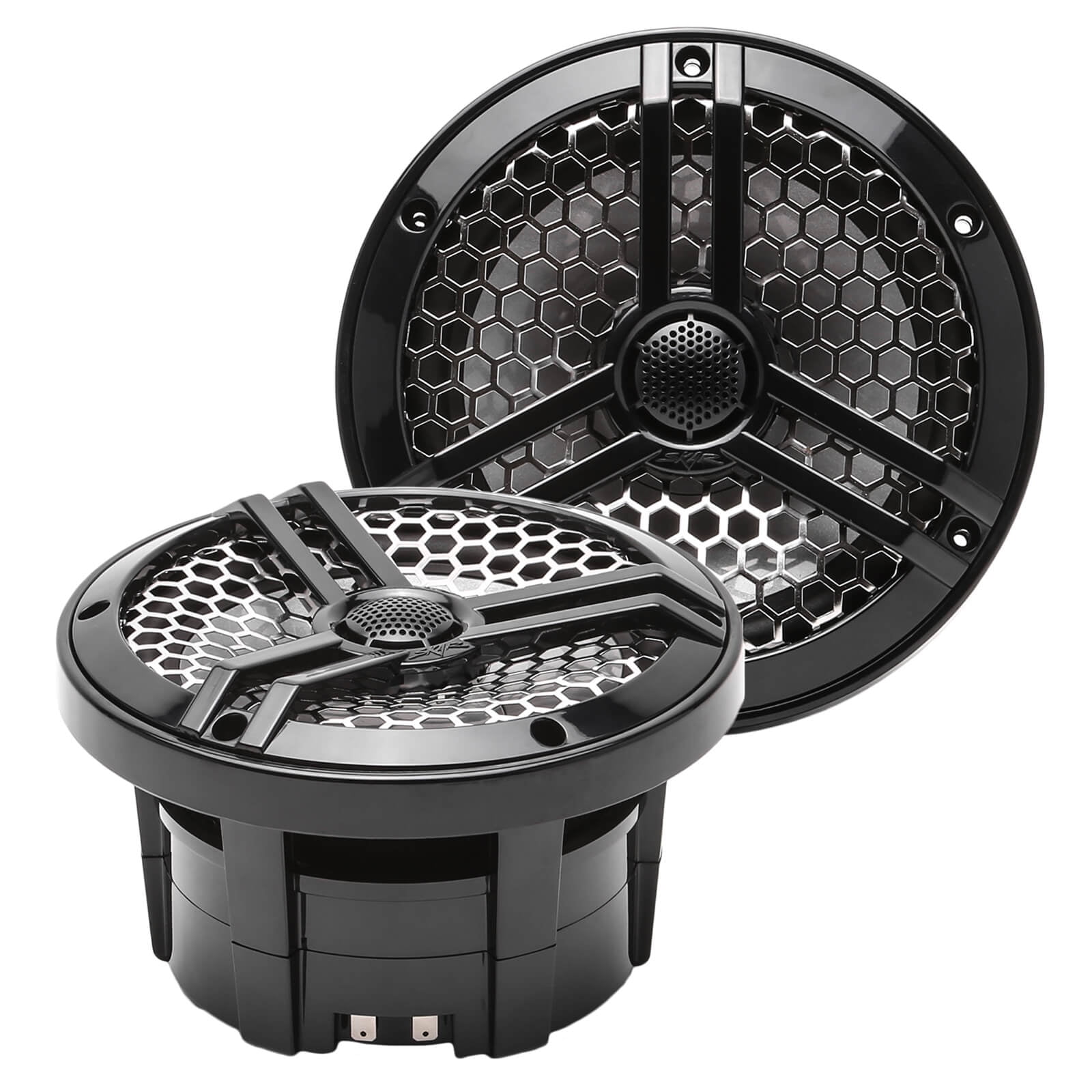 Skar Audio SK65MB 6.5" 2-Way Marine Full Range 320 Watt Coaxial Speakers,  Pair (Black) - Walmart.com