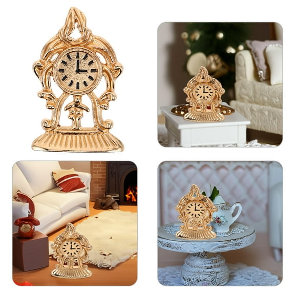 STRANDCHIC European Style Mini Clock re Golden 1Pack Table Ornament for Home Decor