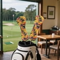 thumbnail image 3 of Uorisanigo Golf Club Head Covers for Driver, Fairway Woods and Hybrids, Premium PU Leather Tropical Floral Palm Tree Golf Headcovers, Waterproof & Durable Headcovers Set Fit Most Clubs, 3 of 7