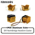 thumbnail image 2 of 1 Piece Golden DIY Northbridge Heatsink Cooler with 40mm Fan 12V 40x40x10mm 40x40x20mm Cooling Fan, 2 of 4