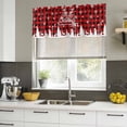 thumbnail image 4 of Christmas Curtain Valances for Windows, Kitchen Valance Window Treatments Panel 2 Pack, Winter Snowman Snowflake Xmas Trees Red Plaid Rod Pocket Short Curtains for Bathroom Bedroom 60 x 18 Inch, 4 of 8
