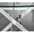 thumbnail image 2 of Heavenly Collection Star Dining Table, Tempered Glass Dining Table, Round Glass Dining Table, Dining Table with Chrome Base, Cross Chrome Dining Table 48", 2 of 10
