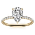 thumbnail image 5 of Solitaire Brilliance 2.5Ct Pear Lab Grown Diamond Hidden Halo with Pave Accent Wedding Solitaire Ring 14K Yellow Gold, Ring Size 4.5, 5 of 5