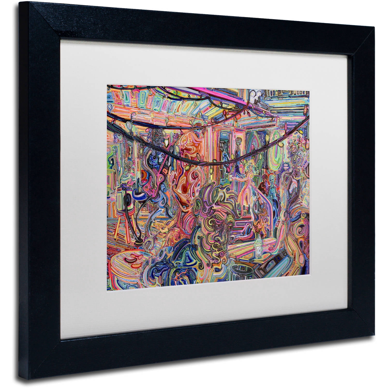 Trademark Fine Art "BBQ" Canvas Art by Josh Byer, White Matte, Black Frame