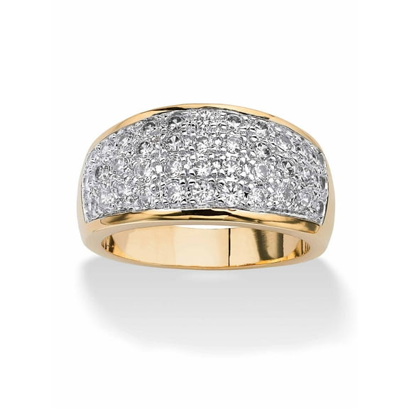 PalmBeach Jewelry 1.25 TCW Pave Cubic Zirconia Ring in Gold-Plated